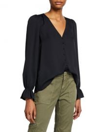 Joie Bolona Button-Front Top at Neiman Marcus