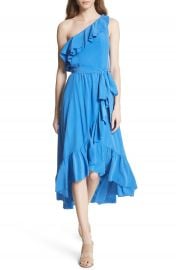 Joie Damica Ruffle One-Shoulder Silk Dress at Nordstrom