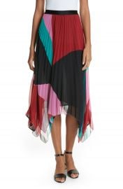 Joie Dashiella Colorblock Pleated Chiffon Skirt at Nordstrom