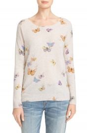 Joie Eloisa Butterfly Print Cashmere Sweater at Nordstrom