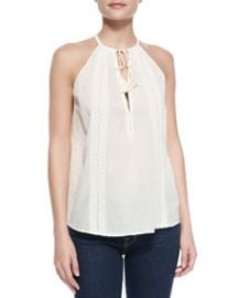 Joie Eniko Voile Embroidered Tank Top at Neiman Marcus