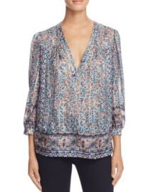 Joie Frazier Floral Border Print Silk Blouse at Bloomingdales