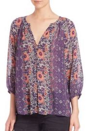 Joie Gloria Printed Silk Top at Saks Fifth Avenue