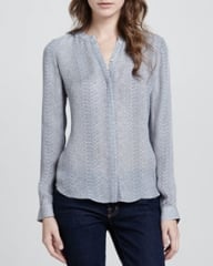 Joie Hanelle Printed Silk Top at Neiman Marcus