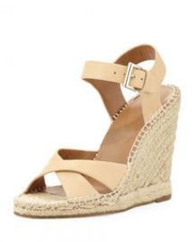 Joie Lena Leather Espadrille Sandal Nude at Neiman Marcus