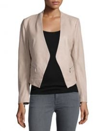 Joie Libertini Collarless Leather Jacket at Neiman Marcus