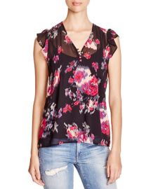 Joie Macy Floral Print Silk Top at Bloomingdales