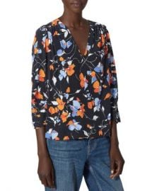 Joie Maizie Caviar Silk Floral Blouse Women - Bloomingdale s at Bloomingdales