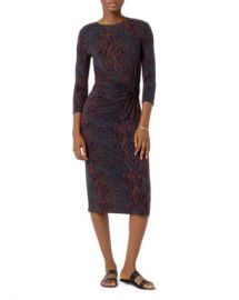 Joie Meika Snakeskin Print Gathered Midi Dress Women - Bloomingdale s at Bloomingdales