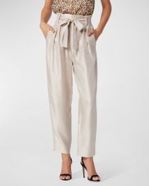 Joie Montgomery Pleated Cropped High-Rise Pants at Neiman Marcus