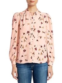 Joie Myella Floral Mandarin Collar Blouse at Saks Off 5th