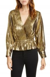 Joie Nadeen Gilded Lam   Peplum Blouse   Nordstrom at Nordstrom