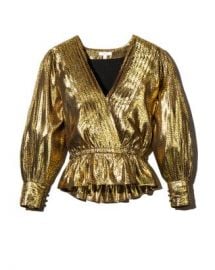 Joie Nadeen Metallic Faux-Wrap Top Women - Bloomingdale s at Bloomingdales