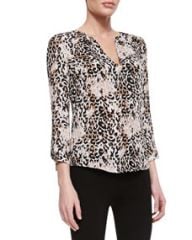 Joie Pearline Silk Leopard-Print Blouse at Neiman Marcus