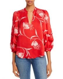 Joie Samyra Printed Split Neck Top Women - Bloomingdale s at Bloomingdales