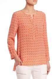 Joie Seahorse-Print Silk Tunic Top at Saks Fifth Avenue