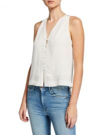 Joie Tadita Button-Front Sleeveless Top at Neiman Marcus