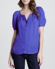 Joie Terabithia Puff-Sleeve Blouse at Neiman Marcus