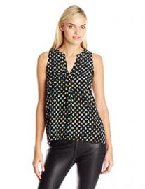 Joie Womenand39s Aruna Bug-Print Sleeveless Silk Blouse at Amazon