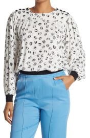 Jolie Lips Print Long Sleeve Top by Reiss at Nordstrom Rack