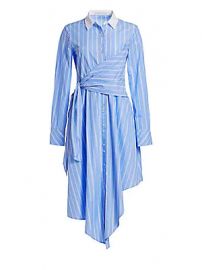 Jonathan Simkhai - Asymmetric Oxford Wrap Dress at Saks Fifth Avenue