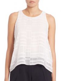 Jonathan Simkhai - Lace-Up Texture Tank Top at Saks Fifth Avenue