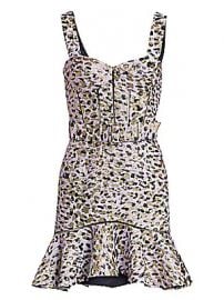 Jonathan Simkhai - Lam   Leopard Jacquard Bustier Ruffle Dress at Saks Fifth Avenue