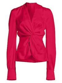 Jonathan Simkhai - Satin Twist Front Long-Sleeve Top at Saks Fifth Avenue