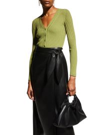 Jonathan Simkhai Ailany Compact Rib Shrunken Cardigan at Neiman Marcus