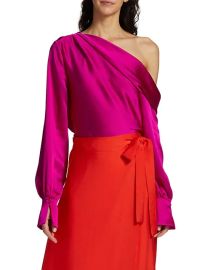 Jonathan Simkhai Alice Classic Wovens One Shoulder Top at Saks Fifth Avenue