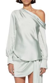 Jonathan Simkhai Alice One-Shoulder Satin Blouse at Nordstrom