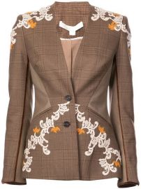 Jonathan Simkhai Appliqu   Detail Plaid Jacket - Farfetch at Farfetch