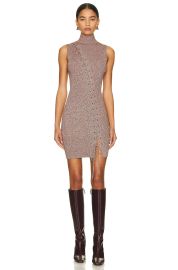 Jonathan Simkhai Cade Lace Up Marled Compact Rib Turtleneck Sweater Dress at Forward