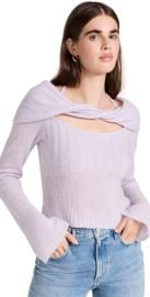 Jonathan Simkhai Cambria Sheer Alpaca Off Shoulder with Halter Ties at Shopbop