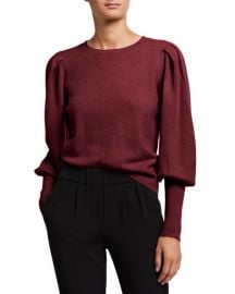 Jonathan Simkhai Cashmere Puff-Sleeve Sweater at Neiman Marcus