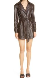 Jonathan Simkhai Chandler Faux Leather Long Sleeve Coat Minidress at Nordstrom