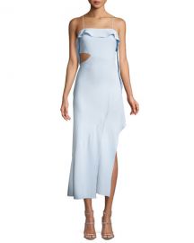 Jonathan Simkhai Cutout High-Low Ruffle Cocktail Dress   Neiman at Neiman Marcus