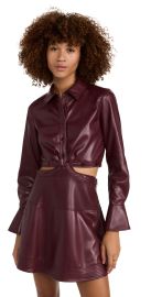 Jonathan Simkhai Elias Vegan Leather Mini Shirt Dress at Shopbop