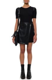 Jonathan Simkhai Giania Faux Leather Mixed Media Dress at Nordstrom