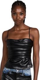 Jonathan Simkhai Imara Faux Leather Draped Bustier Top at Shopbop