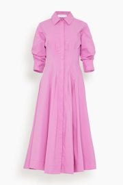 Jonathan Simkhai Jazz Pintuck Midi Dress in Opera Pink Hampden Clothing at Hampden Clothing