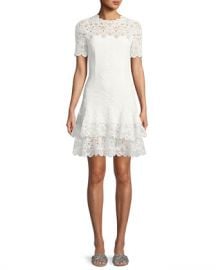 Jonathan Simkhai Lace Applique Mini Tee Dress at Neiman Marcus