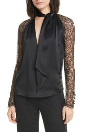 Jonathan Simkhai Lace Sleeve Top at Nordstrom