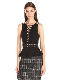 Jonathan Simkhai Lace-Up   Peplum Top at Amazon