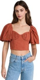 Jonathan Simkhai Quince Jacquard Puff Sleeve Crop Top at Shopbop