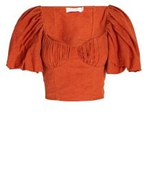 Jonathan Simkhai Quince Puff Sleeve Crop Top at Intermix