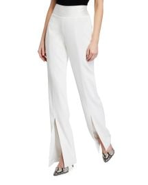 Jonathan Simkhai Satin-Combo Front-Slit Pants at Neiman Marcus