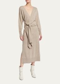 Jonathan Simkhai Skyla Loungewear Faux-Wrap Knit Dress - at Bergdorf Goodman