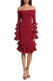 Jonathan Simkhai Slashed Knit Ruffle Off the Shoulder Dress at Nordstrom