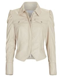 Jonathan Simkhai Standard Wyatt Puff Sleeve Vegan Leather Jacket at Intermix